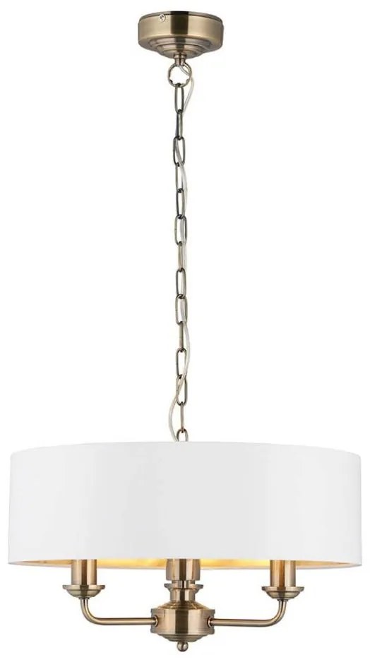 Lustră pe lanț Endon 98934 HIGHCLERE 3xE14/40W/230V alb/alamă