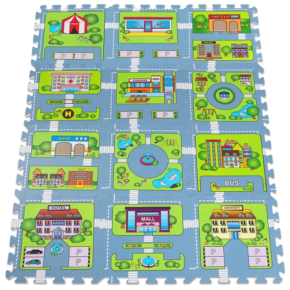 Covoras puzzle strazi Spielwerk® protectie pardoseala Set 20 bucati