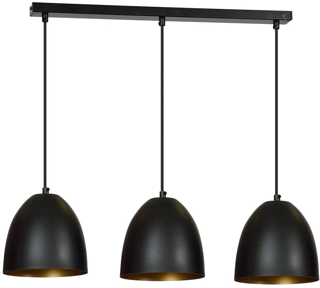 Emibig Lenox lampă suspendată 3x60 W negru-auriu 410/3