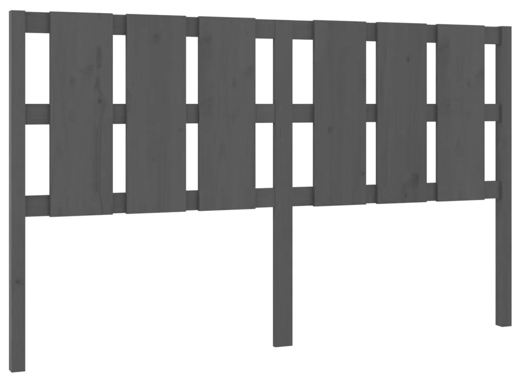 818007 vidaXL Tăblie de pat, gri, 185,5x4x100 cm, lemn masiv de pin