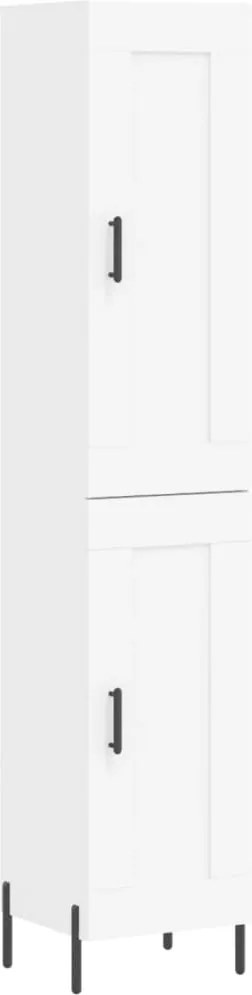 vidaXL Dulap înalt, alb, 34,5x34x180 cm, lemn prelucrat
