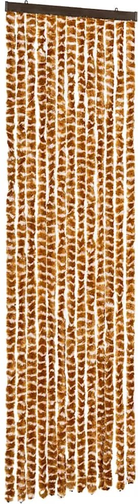 vidaXL Perdea pentru insecte, ocru și alb, 56x200 cm, chenille
