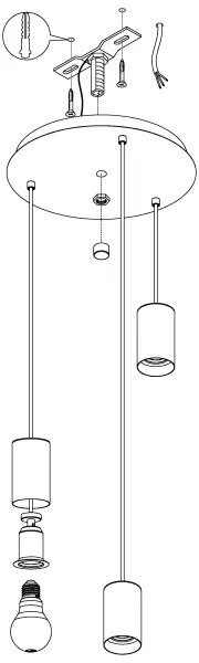 Eglo 98663 - Lustră pe cablu POZUETA 3xE27/40W/230V
