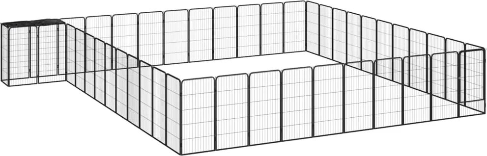 vidaXL Țarc câini 46 panouri negru 50x100 cm oțel vopsit electrostatic