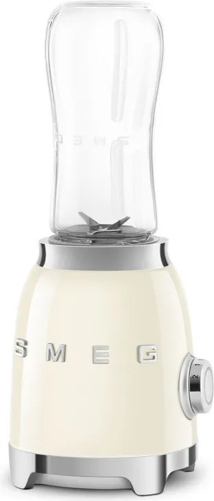 Blender Smeg PBF01CREU, 300 W, 2 x 600 ml, 20 000–24 000 rpm, Baza antiderapanta, Fara BPA, Otel inoxidabil, Crem