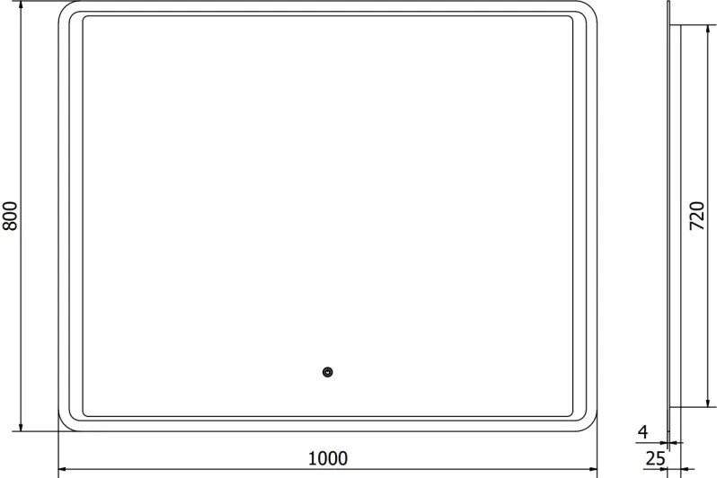 Mexen Zusa oglindă de baie iluminată 100 x 80 cm, LED 6000K, antiaburire - 9808-100-080-611-00