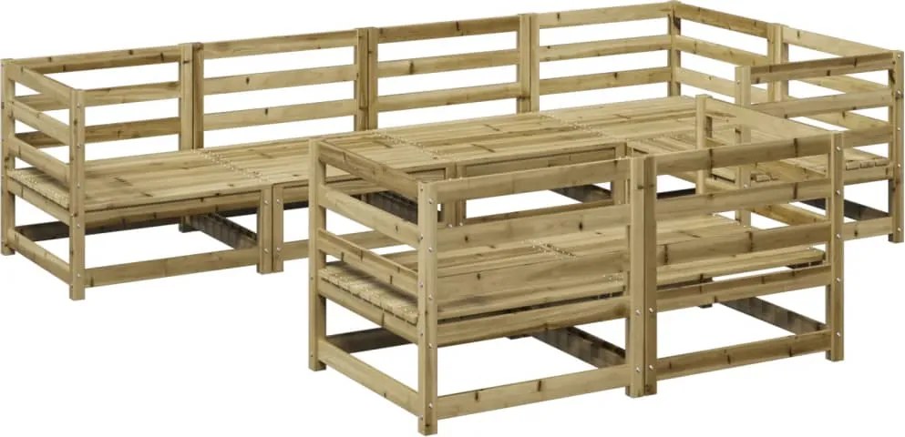 vidaXL Set canapea de grădină, 7 piese, lemn de pin tratat