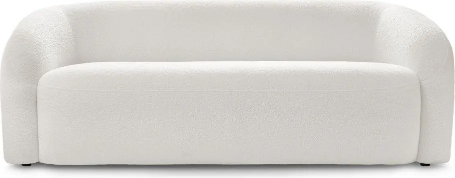 Canapea albă cu tapițerie din țesătură bouclé 193 cm Elina – Bobochic Paris