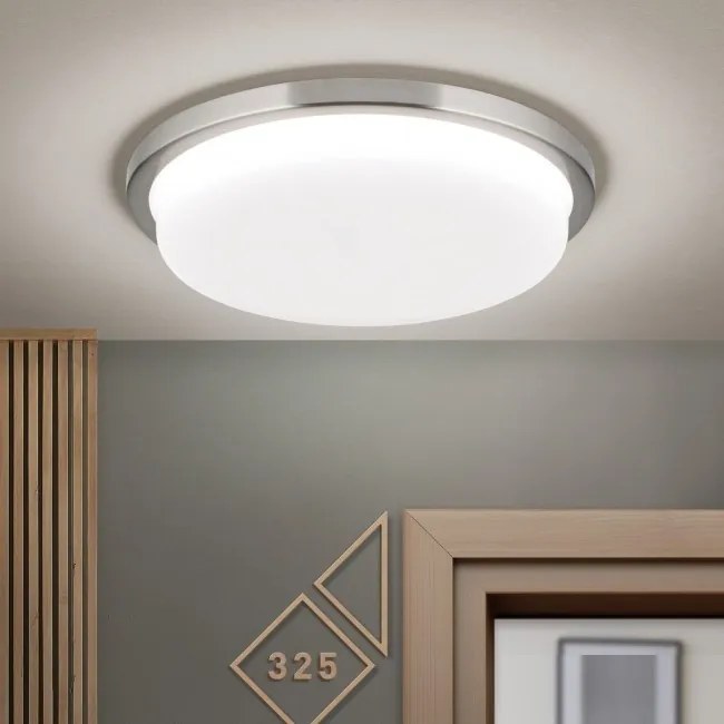 Plafoniera LED moderna LEROX 30cm crom satin