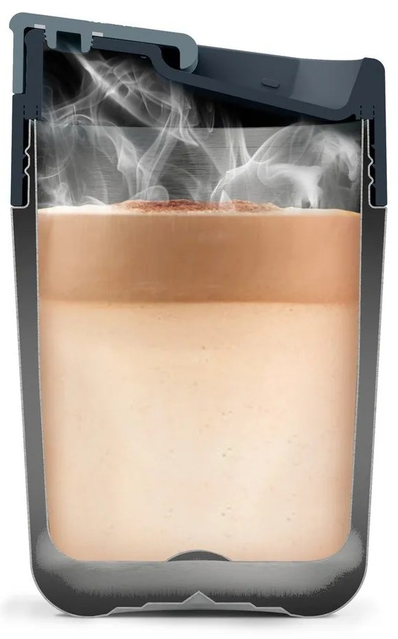 Cană de voiaj albastru-argintiu 450 ml Sipp – Joseph Joseph