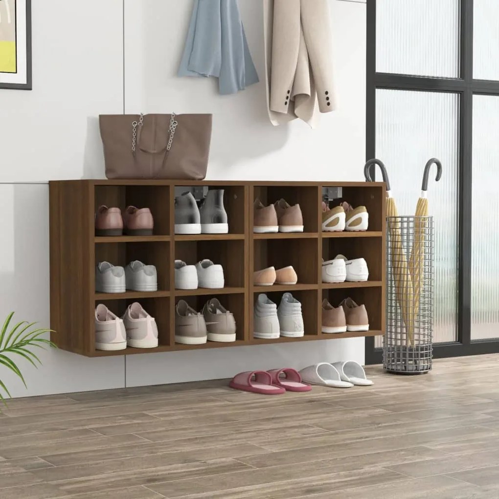 820513 vidaXL Pantofare, 2 buc., stejar maro, 52,5x30x50 cm