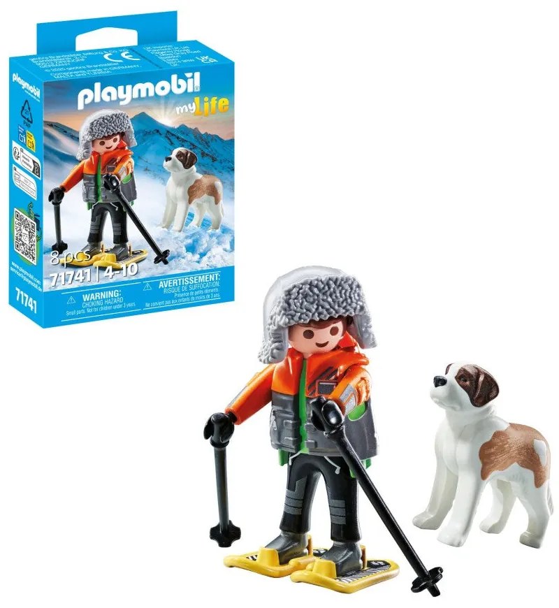 FIGURINA DRUMET CU ANIMALUT DE COLECTIE CAINE SAINT BERNARD - PLAYMOBIL MY LIFE  (PM71741)