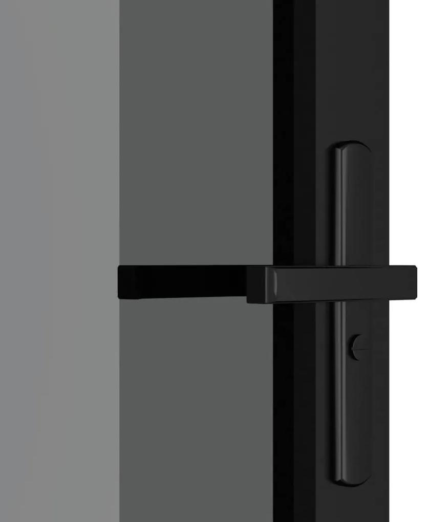 Usa de interior, 83x201,5 cm, negru, sticla ESG si aluminiu 1, black and dark transparent, 83 x 201.5 cm, Grila 3x2