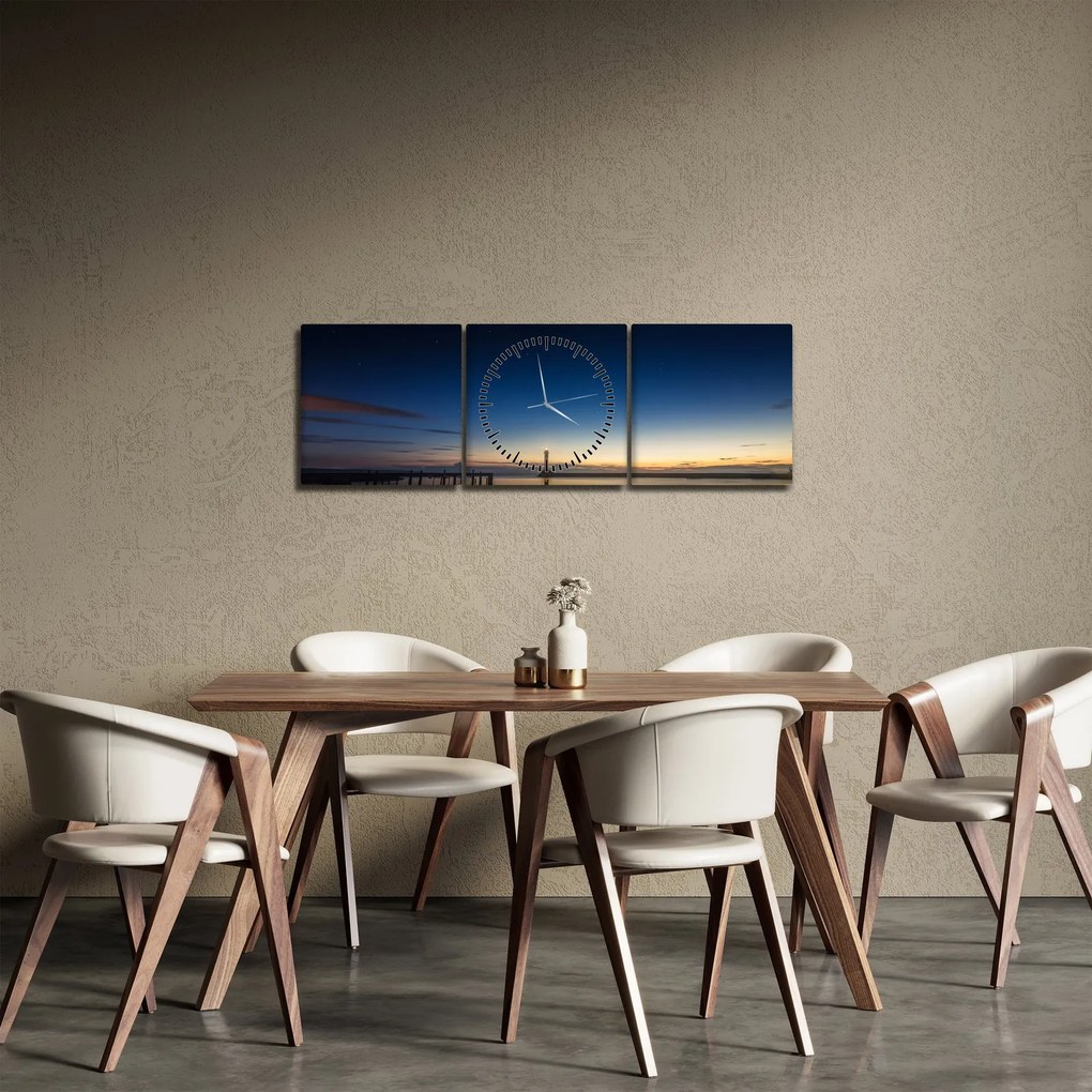 Tablou - Far în zare (cu ceas) (90x30 cm)