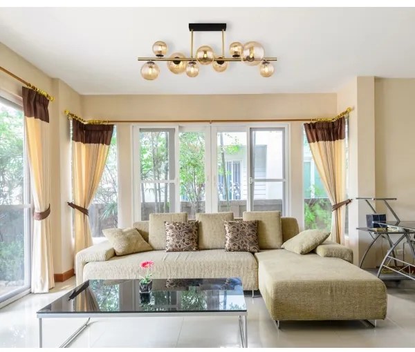 Lustră LED pe tijă RIHA 9xG9/3W/230V alamă Globo 56135-9D