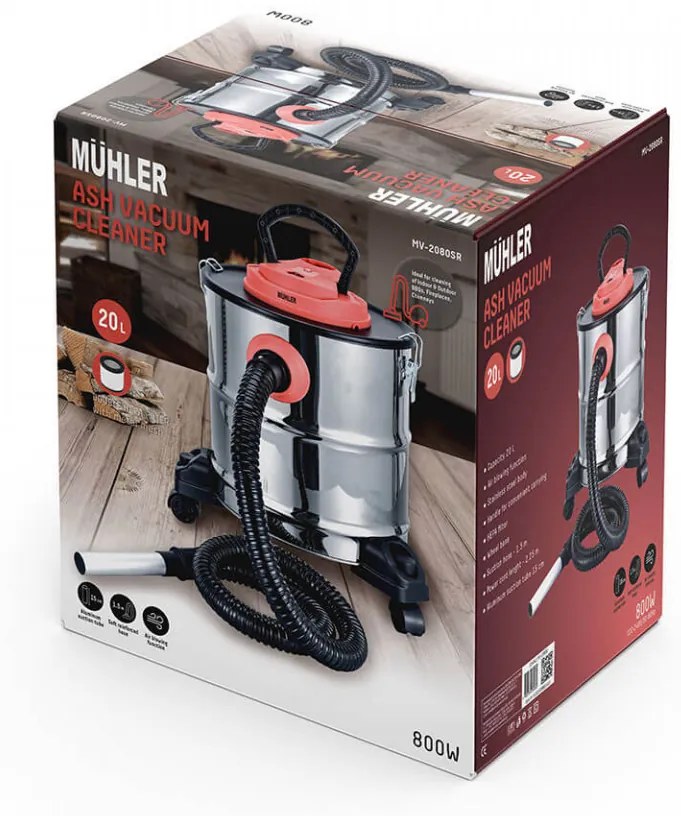 Aspirator pentru deseuri voluminoase Muhler MV-2080SR 20L, pe roti 1004942