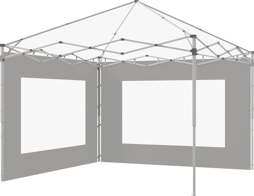 Outsunny Set de 2 laterale de cort, barnum 295x195 cm, Panouri de schimb din material pentru pergolă de 6x3 sau 3x3 m, gri | Aosom Romania