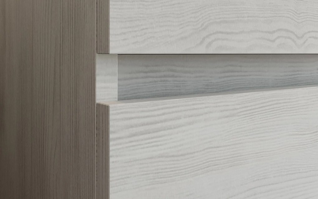 Set Mobilier Baie Suspendat Salta, 120cm Rovere Bianco
