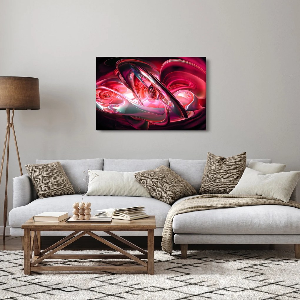 Tabloul fractalilor în roșu (90x60 cm)