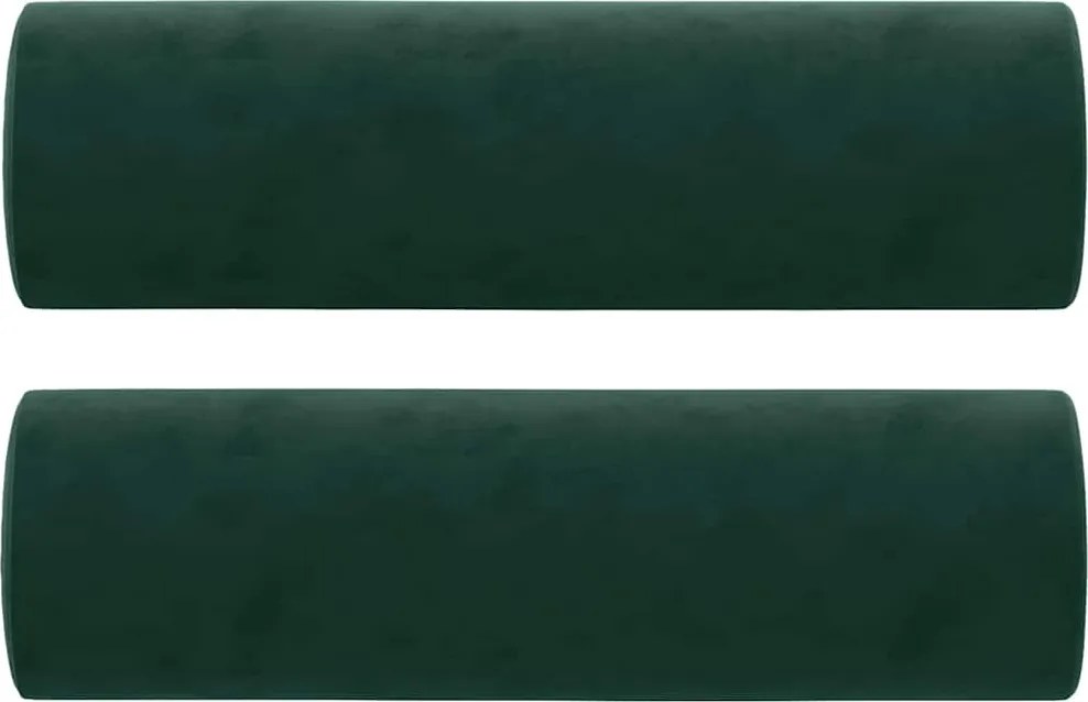 vidaXL Perne decorative, 2 buc., verde închis, Ø15x50 cm, catifea