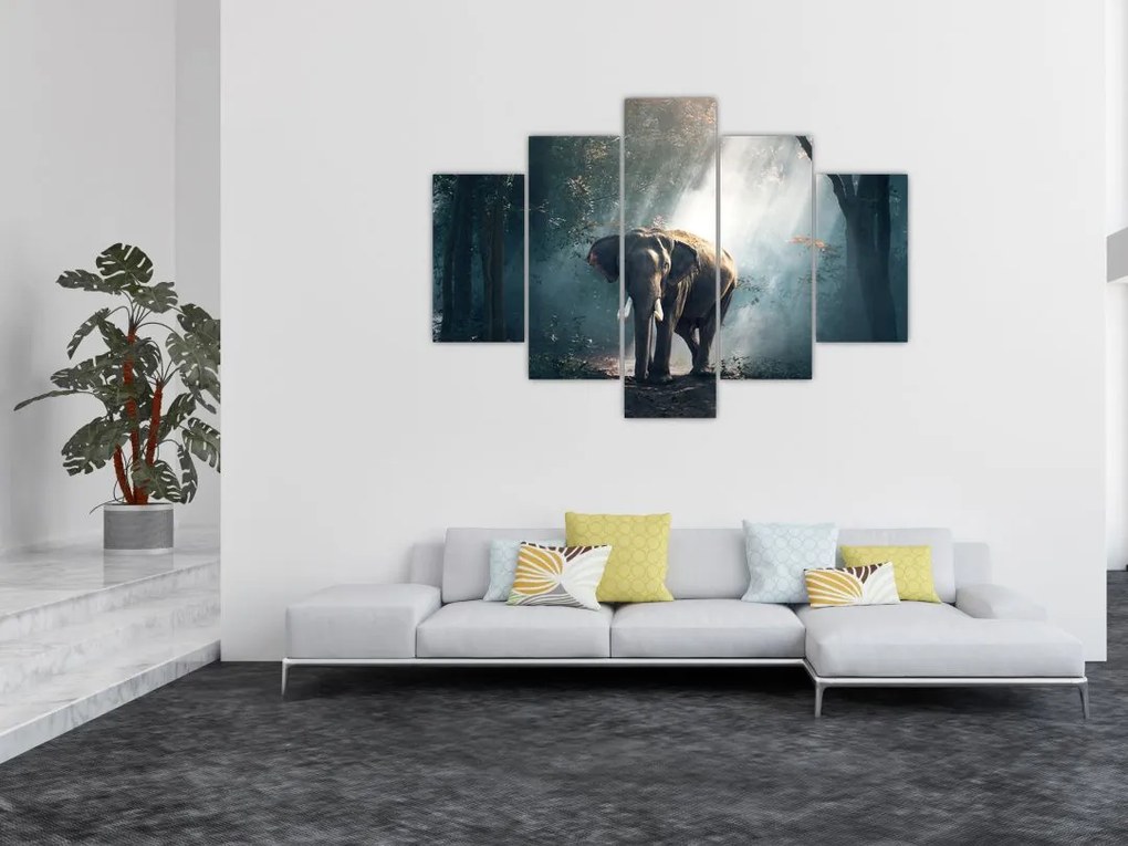 Tablou cu elefant în djunglă (150x105 cm)
