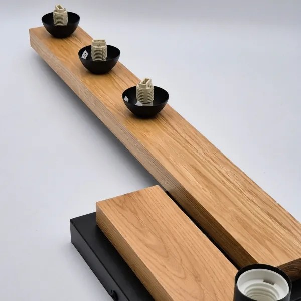 Lustră aplicată MATTE 2xE27/15W/230V + 3xG9/5W/230V negru/stejar