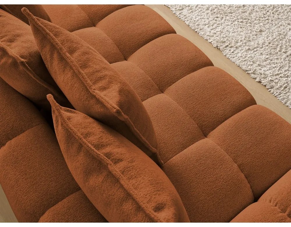 Canapea teracotă cu tapițerie din chenille 278 cm Everest – Bobochic Paris