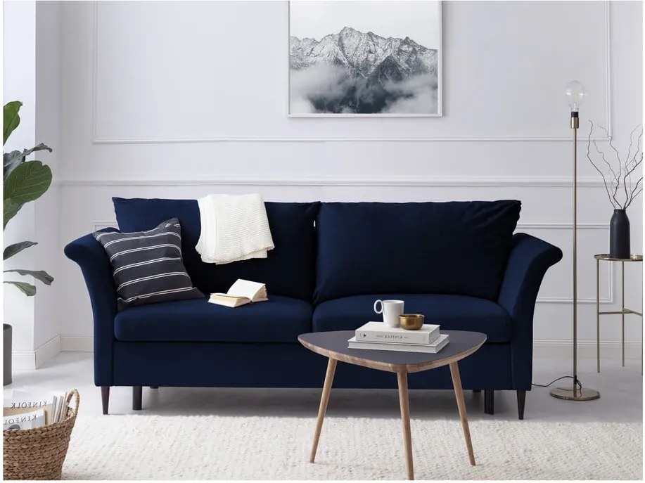 Canapea extensibilă cu spațiu pentru depozitare Mazzini Sofas Pivoine, albastru