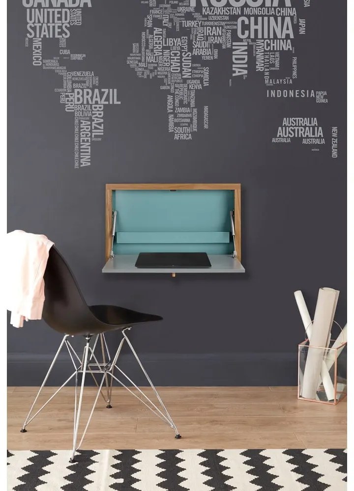 Masă extensibilă de perete Woodman Banti, albastru