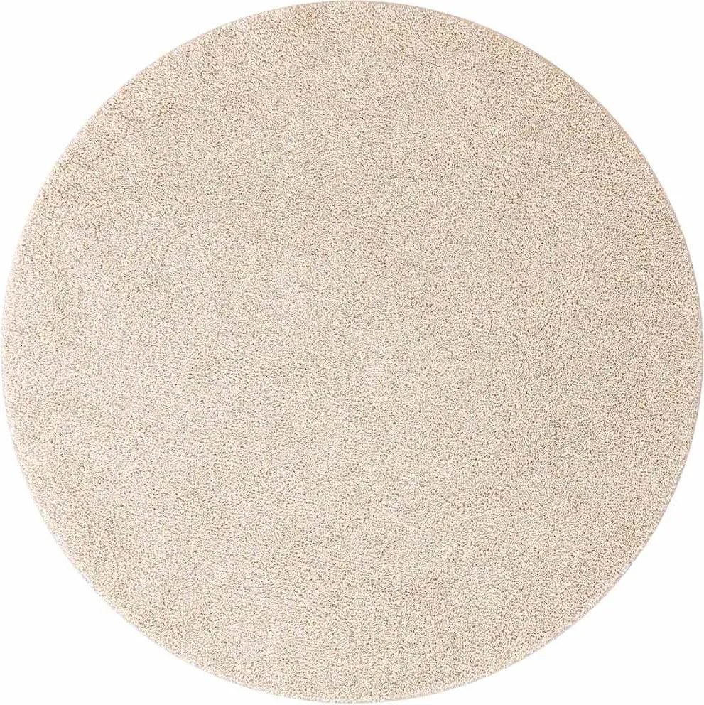 vidaXL Covor Shaggy Antiderapant Crem 120 x 120 cm PP