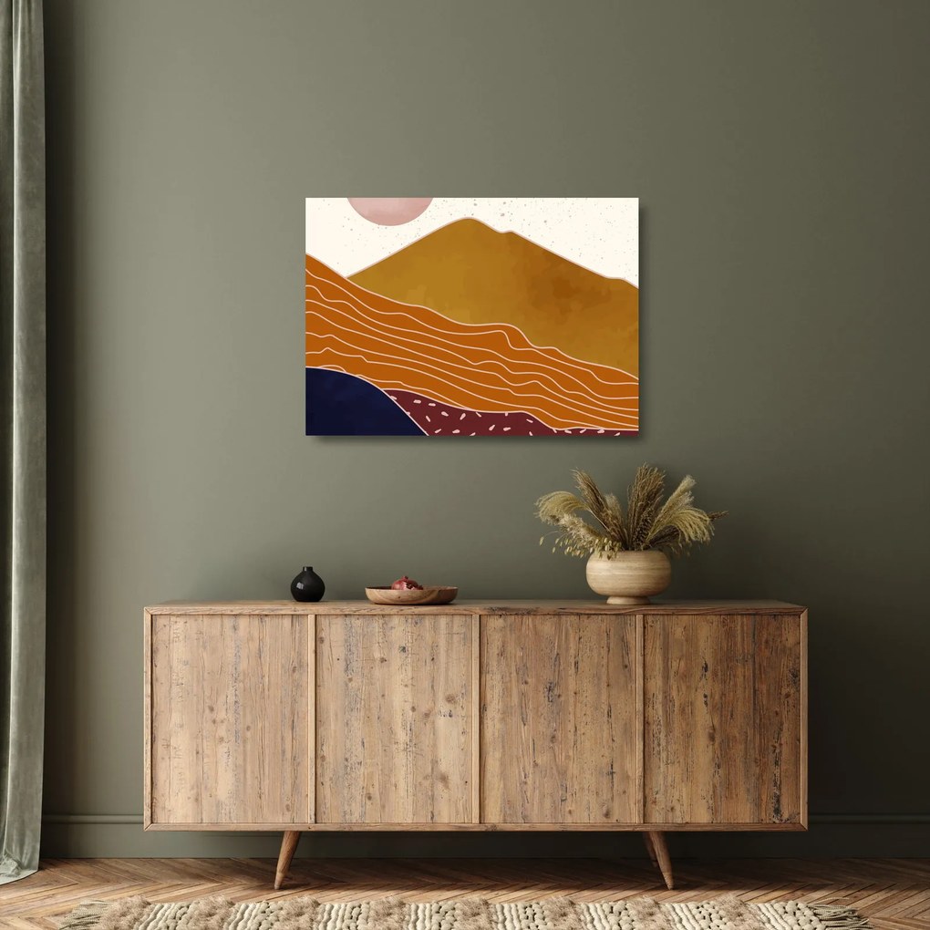 Tablou pe sticlă - Muntele de design Spacefrog N⁰1 (70x50 cm)