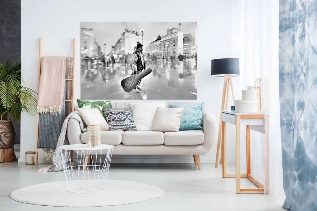 Tablou Urban canvas omul cu chitara - 70x50cm