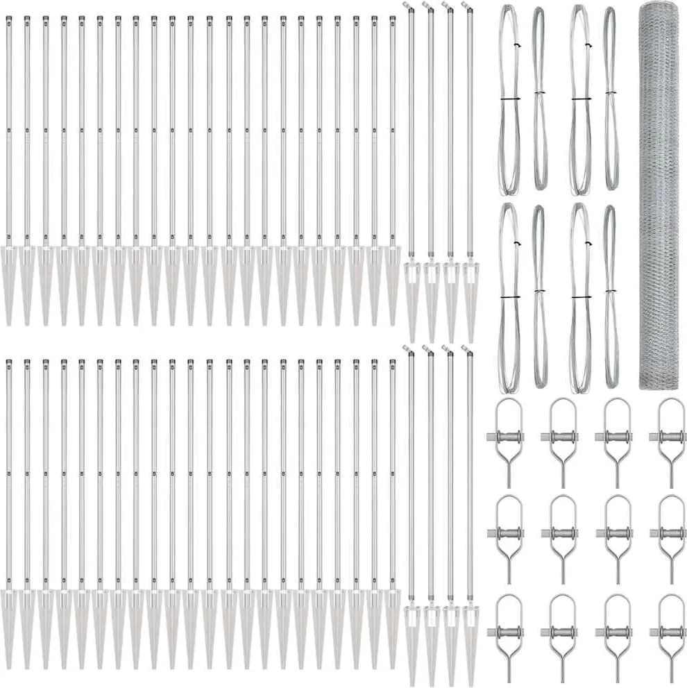 vidaXL Stâlp de gard. Argintiu 100 x 1,6 m (plasare 25 mm) Oțel
