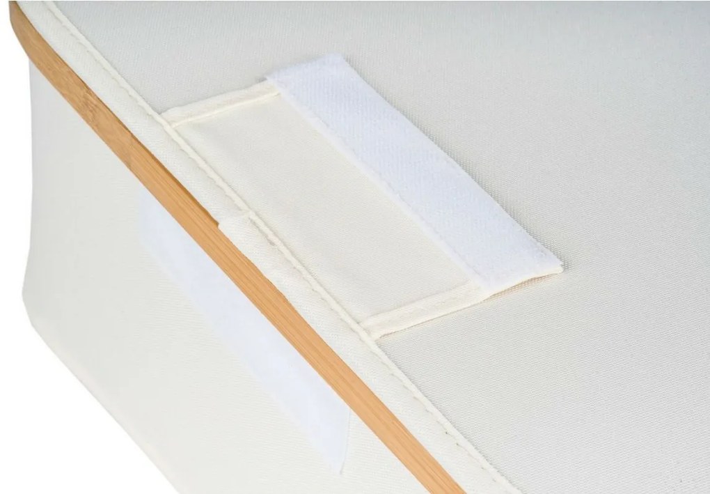 Cutie de depozitare G21 40 x 30 x 15 cm, dinbambus cu capac, bej