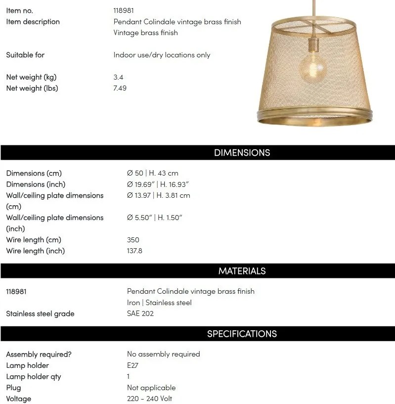 Lustra LUX design industrial Colindale