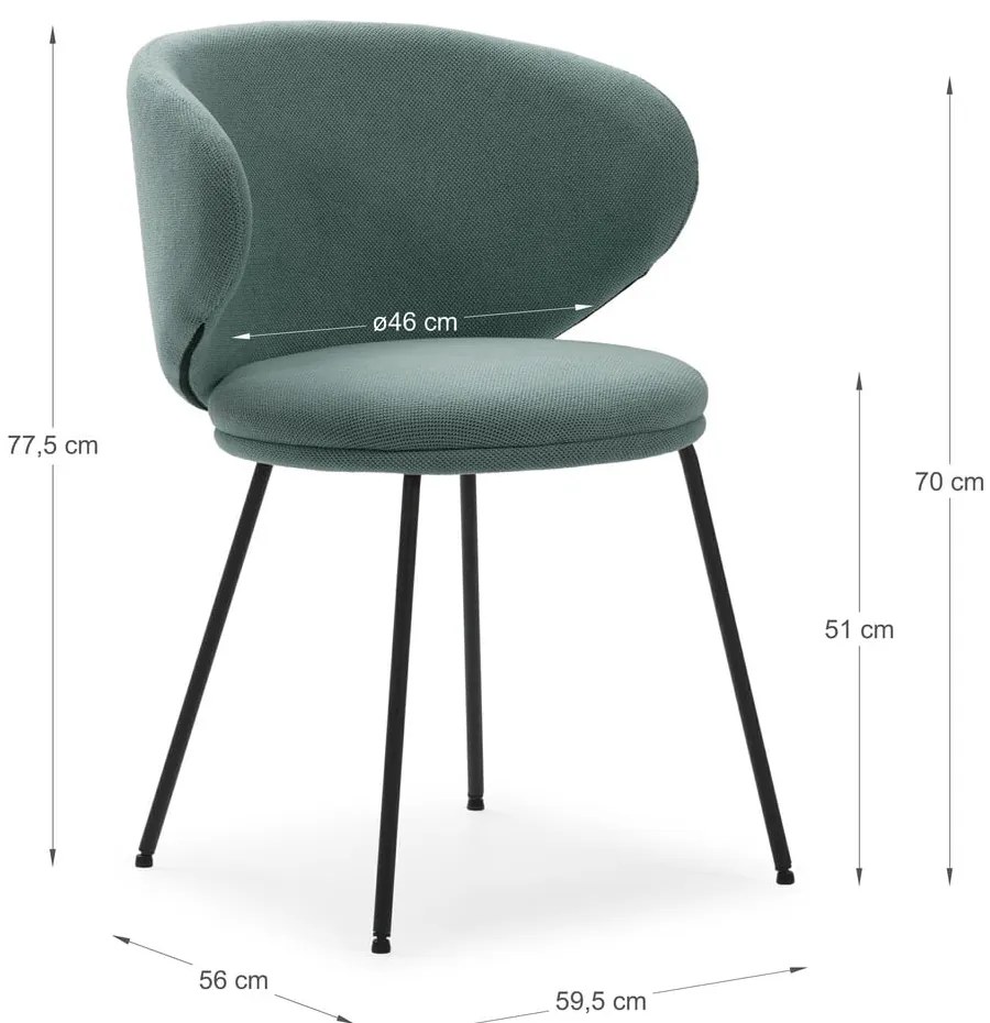 Set de scaune de sufragerie verde 2 buc. tapițat Rush – Marckeric