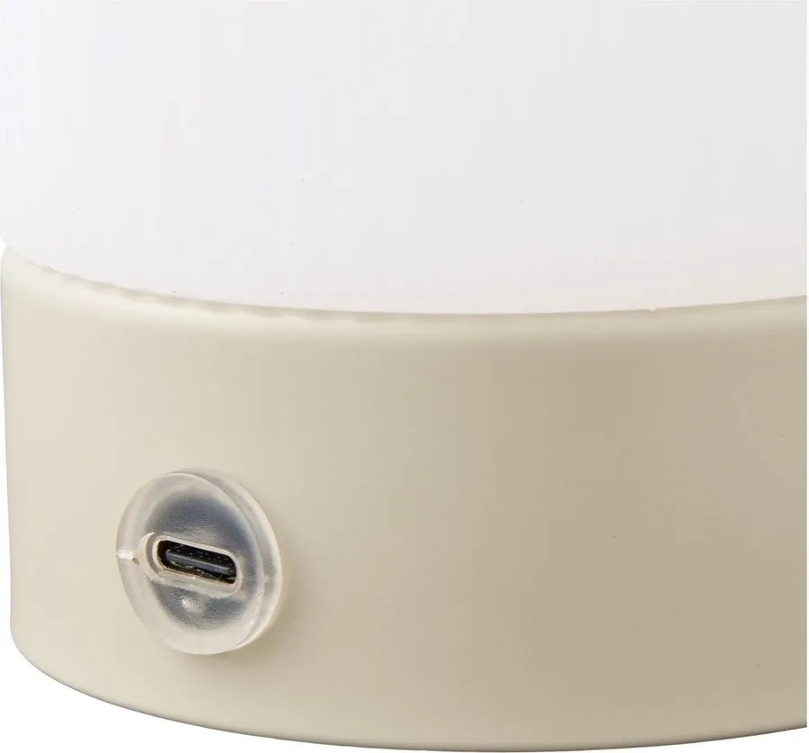 Veioză albă/taupe din metal cu abajur din plastic (înălțime 18 cm) Ashford – House Nordic