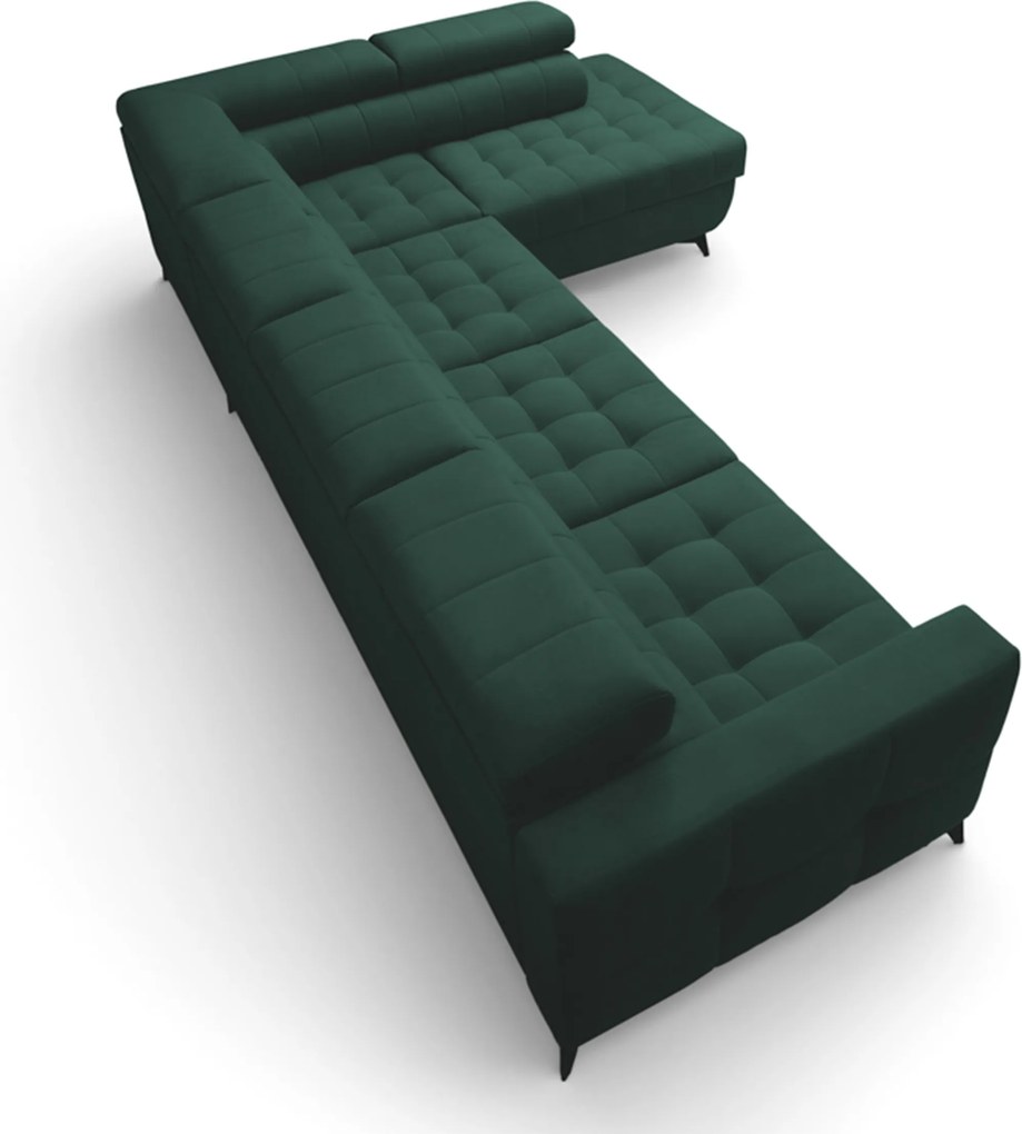 Colțar extensibil Nardo Maxi dreapta - verde catifea Bluvel 78