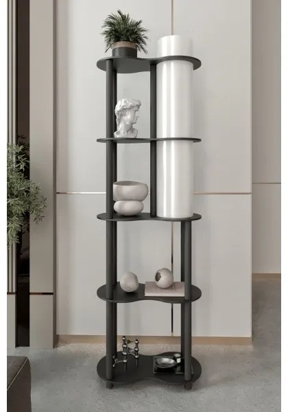 Lampadar NOTO cu polițe, 1xE27/40W/230V, negru