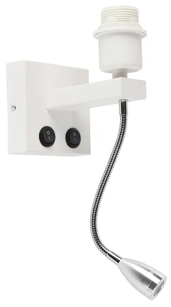 Lampa de perete moderna alba cu brat flexibil - Brescia Combi