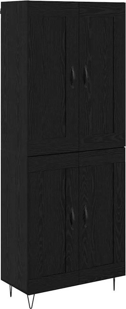 vidaXL Bufet Stejar Negru 69,5 x 34 x 180 cm Lemn compozit