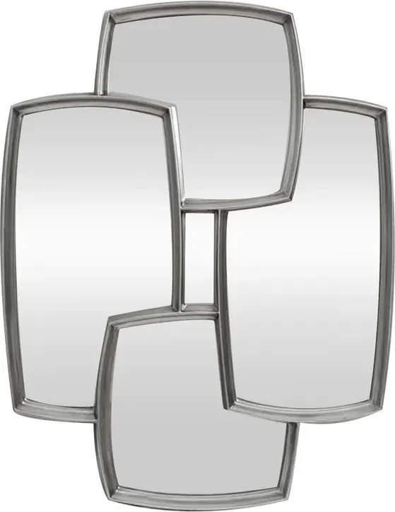 Oglinda perete design geometric QUADRA 90cm argintiu