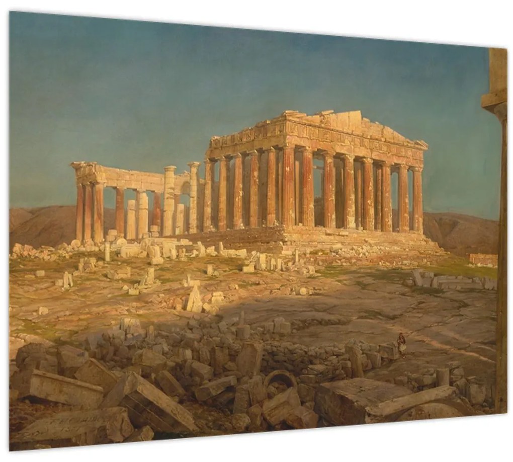 Tablou pe sticlă - Frederic Edwin Church, The Parthenon, reproducere (70x50 cm)