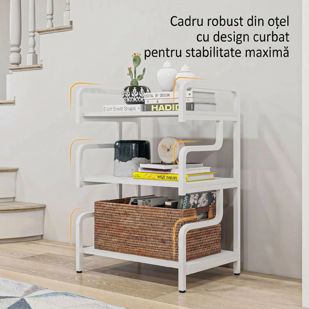 HOMCOM Rafturi de Depozitare cu 3 Niveluri, Rafturi Metalice | Aosom Romania