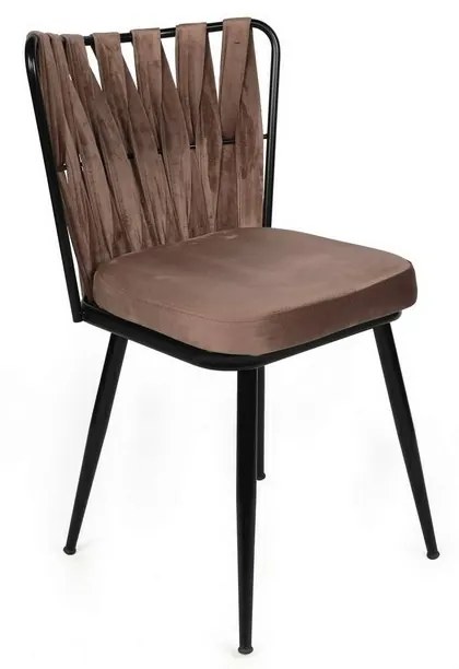Set de scaune de sufragerie Kusakli Light Brownand Black, 2 buc., 2 buc.
