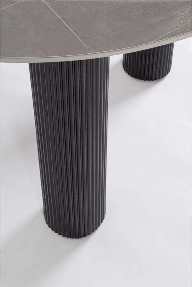 Masă de dining rotundă cu blat cu aspect de marmură ø 120 cm Bamira – Yes Everyday