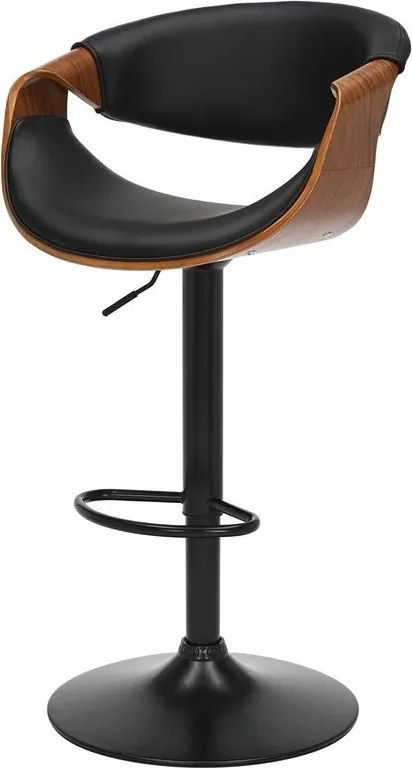 Scaun de bar pivotant ORGANIC nuc/ negru