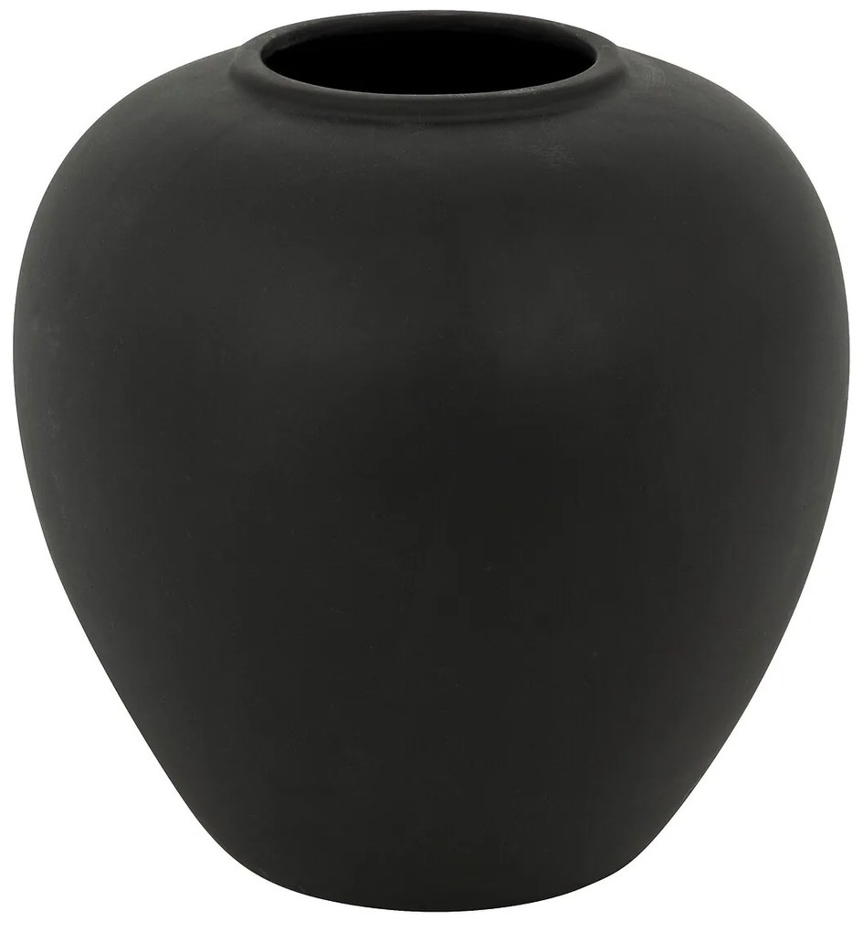 Vază sferică ceramică neagră Rily H22