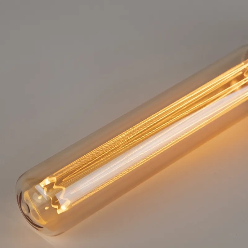 Lampa cu tub cu filament LED E27 cu sticla chihlimbar 2W 65 lumeni 1800K