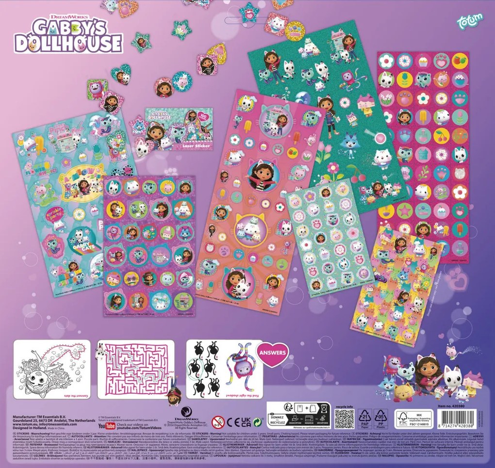 Gabby&#039;s Dollhouse Cats Set super abțibilduri cu joc